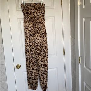 Satin cheetah jumpsuit